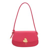 Women's Pu Leather Solid Color Vintage Style Classic Style Semicircle Lock Clasp Shoulder Bag sku image 3