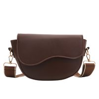 Women's Pu Leather Solid Color Classic Style Semicircle Flip Cover Shoulder Bag sku image 2