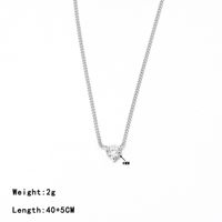 Stainless Steel Simple Style Heart Shape Plating Inlay Zircon Necklace main image 3