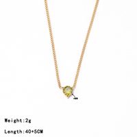 Acier Inoxydable Style Simple Forme De Cœur Placage Incruster Zircon Collier main image 2