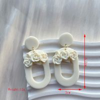 1 Pair Sweet Rose Flower Handmade Plating Soft Clay 14k Gold Plated Drop Earrings sku image 3