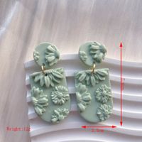 1 Pair Sweet Rose Flower Handmade Plating Soft Clay 14k Gold Plated Drop Earrings sku image 5