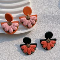 1 Pair Pastoral Rose Flower Handmade Plating Soft Clay 14k Gold Plated Drop Earrings main image 4