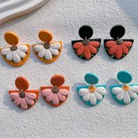 1 Pair Pastoral Rose Flower Handmade Plating Soft Clay 14k Gold Plated Drop Earrings main image 3