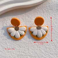 1 Pair Pastoral Rose Flower Handmade Plating Soft Clay 14k Gold Plated Drop Earrings sku image 1