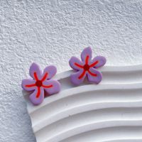 1 Pair Sweet Rose Flower Handmade Plating Soft Clay 14k Gold Plated Drop Earrings sku image 1