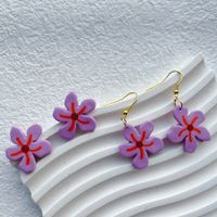 1 Pair Sweet Rose Flower Handmade Plating Soft Clay 14k Gold Plated Drop Earrings main image 6