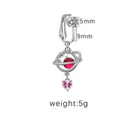 1 Piece Belly Rings Sexy Heart Shape Butterfly Planet 316 Stainless Steel  Alloy Plating Inlay Acrylic Rhinestones Glass White Gold Plated Gold Plated sku image 3