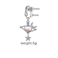 1 Piece Belly Rings Sexy Heart Shape Butterfly Planet 316 Stainless Steel  Alloy Plating Inlay Acrylic Rhinestones Glass White Gold Plated Gold Plated sku image 4
