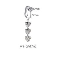 1 Piece Belly Rings Sexy Heart Shape Butterfly Planet 316 Stainless Steel  Alloy Plating Inlay Acrylic Rhinestones Glass White Gold Plated Gold Plated sku image 8