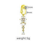 1 Piece Belly Rings Sexy Heart Shape Butterfly Planet 316 Stainless Steel  Alloy Plating Inlay Acrylic Rhinestones Glass White Gold Plated Gold Plated sku image 9