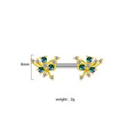 1 Piece Ear Cartilage Rings & Studs IG Style Animal Heart Shape Flower Stainless Steel Copper Plating Inlay Rhinestones Glass sku image 9