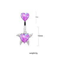 1 Stück Bauchnabelpiercing Elegant Herzform Schmetterling Edelstahl 316 Legierung Überzug Inlay Strasssteine Opal Weißgold Plattiert sku image 3