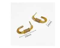 1 Pair Simple Style Geometric Plating Inlay Titanium Steel Zircon 18k Gold Plated Ear Studs main image 2