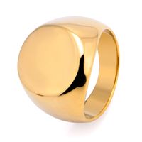 Simple Style Solid Color Titanium Steel 18K Gold Plated Unisex Rings sku image 8