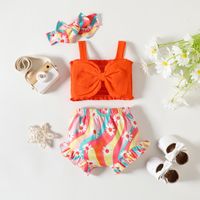 Simple Style Solid Color Flower Cotton Baby Clothing Sets main image 2