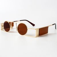 Hip-Hop Punk Geometric Solid Color Pc Round Frame Full Frame Women's Sunglasses sku image 2
