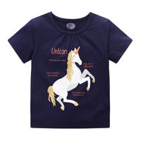 Casual Animal Cartoon Solid Color Cotton T-shirts & Blouses sku image 14