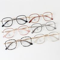 Simple Style Solid Color Pc Round Frame Full Frame Optical Glasses main image 6