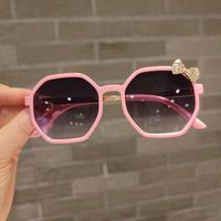 Cute Bow Knot Pc Oval Frame Clips Women's Sunglasses sku image 1