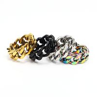 Commute Korean Style Solid Color Titanium Steel 18K Gold Plated Rings In Bulk main image 1