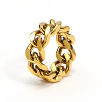 Commute Korean Style Solid Color Titanium Steel 18K Gold Plated Rings In Bulk main image 3