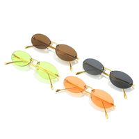 Fashion Streetwear Solid Color Ac Oval Frame Frameless Women's Sunglasses main image 3