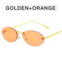 Fashion Streetwear Solid Color Ac Oval Frame Frameless Women's Sunglasses sku image 3