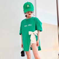 Cute Letter Solid Color Polyester T-shirts & Blouses main image 2