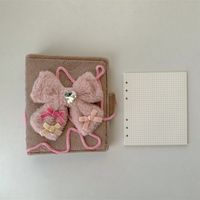 1 Piece Double Heart Bow Knot Class Learning School Cloth Wood-free Paper Cute Notebook sku image 3
