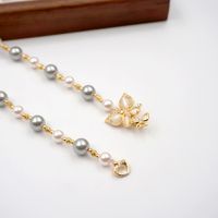 Retro Artistic Butterfly Imitation Pearl Copper Beaded Plating Gold Plated Necklace main image 6