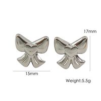304 Stainless Steel 18K Gold Plated Casual Sweet Plating Bow Knot Earrings Necklace sku image 8