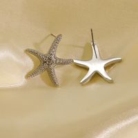 1 Pair Tropical Simple Style Starfish Plating Inlay 304 Stainless Steel Zircon 14K Gold Plated Ear Studs main image 5