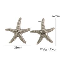 1 Pair Casual Sweet Starfish Inlay 304 Stainless Steel Zircon 18K Gold Plated Drop Earrings Ear Studs sku image 1