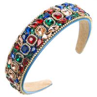 Women's Luxurious Shiny Geometric Cloth Inlay Rhinestones Glass Hair Band main image 5