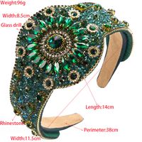 Women's Glam Luxurious Geometric Cloth Inlay Rhinestones Glass Hair Band main image 2