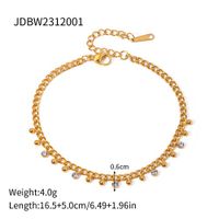 304 Stainless Steel 18K Gold Plated IG Style Plating Round Bracelets Necklace main image 3