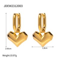 1 Pair IG Style Heart Shape Plating 304 Stainless Steel Drop Earrings main image 2