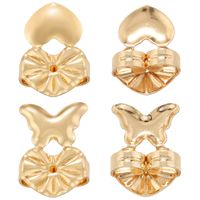 1 Pair Brass Heart Shape Butterfly Earplug Casual Simple Style Classic Style main image 3