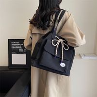 Women's Canvas Solid Color Classic Style Sewing Thread Square Magnetic Buckle Shoulder Bag main image 1
