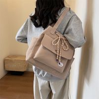 Women's Canvas Solid Color Classic Style Sewing Thread Square Magnetic Buckle Shoulder Bag main image 3