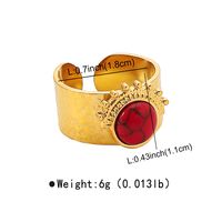 Stainless Steel Vintage Style Modern Style Simple Style Round Inlay Resin Open Rings main image 2