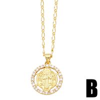 Simple Style Cross Copper Plating Inlay Zircon 18k Gold Plated Pendant Necklace main image 6