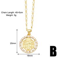 Simple Style Cross Copper Plating Inlay Zircon 18k Gold Plated Pendant Necklace sku image 2