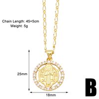 Style Simple Traverser Le Cuivre Placage Incruster Zircon Plaqué Or 18k Pendentif sku image 2