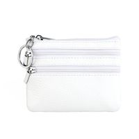 Unisex Solid Color Leather Zipper Coin Purses sku image 11