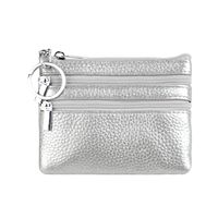 Unisex Solid Color Leather Zipper Coin Purses sku image 12