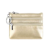Unisex Solid Color Leather Zipper Coin Purses sku image 14