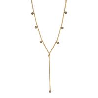 Stainless Steel Modern Style Simple Style Round Inlay Rhinestones Long Necklace Necklace sku image 1