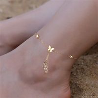 Vacation Letter Butterfly Copper Plating Women's Anklet main image 7